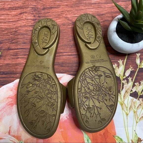 OKA B. - Slide Sandals with Bow - Bronze - L (10-11) - Picture 4 of 6